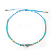 Glass Seed Beads & Resin Braided Bead Bracelets TK7632-3-1