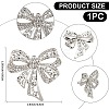 1Pc Bowknot Alloy Rhinestone Lapel Pins for Clothes JEWB-CP0001-43-2