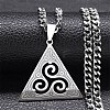 201 Stainless Steel Viking Triskelion Pendant Necklaces for Women Men NJEW-F344-01P-1
