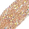 Electroplate Transparent Glass Beads Strands EGLA-K015-18J-1