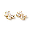 Brass Pave Clear Cubic Zirconia Connector Charms KK-G462-01KCG-2