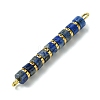 Natural Lapis Lazuli & Electroplated Synthetic Non-magnetic Hematite Heishi Connector Charms PALLOY-JF03291-04-3