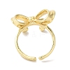 Bowknot Brass Open Cuff Rings for Women LS-RJEW-C098-28G-3