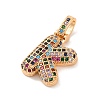 Brass Micro Pave Cubic Zirconia Pendants KK-C076-29K-G02-2