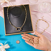2Pcs Oval Brass Paperclip Chains Pendant Decorations NJEW-TAC0047-5