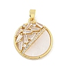 Rack Plating Brass Micro Pave Clear Cubic Zirconia Pendants KK-M291-20G-1