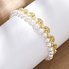 Cherry Brass Micro Pave Clear Cubic Zirconia Link Bracelets for Women BJEW-G740-02G-3