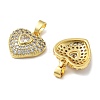 Heart Brass Micro Pave Cubic Zirconia Pendants KK-M325-16A-G-2