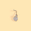 316L Surgical Stainless Steel Micro Pave Clear Cubic Zirconia L-Shaped Nose Rings WGEAB3E-02-1