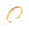 304 Stainless Steel Oval Link Chain Open Cuff Bangles for Women ME8419-5