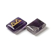 24Pcs Rectangle Natural Amethyst Rune Stones G-K335-06B-2