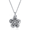 925 Sterling Silver Flower Urn Ashes Pendant Necklace with 201 Stainless Steel Chains BOTT-PW0001-085S-1