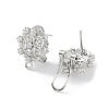 Flower Brass Micro Pave Cubic Zirconia Stud Earrings Finding KK-E083-01P-2