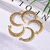 Tibetan Style Alloy Hollow Moon  2-Loop Link Pendants TIBEP-5312-AG-LF-6