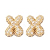 Brass Micro Pave Cubic Zirconia Stud Earrings EJEW-Z091-04G-X-2