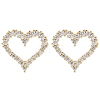 Rack Plating Heart Brass Clear Cubic Zirconia Stud Earrings EJEW-M090-15G-1