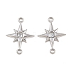 304 Stainless Steel Crystal Rhinestone Connector Charms STAS-P437-14A-P-1