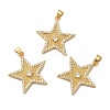 Rack Plating Brass Pave Cubic Zirconia Pendants KK-O142-52G-1