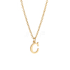 304 Stainless Steel Letter Pendant Necklaces NJEW-LP0001-53C-G-1