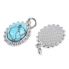 Synthetic Turquoise Oval Pendants KK-U043-46P-B-2