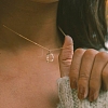 Personalized Stainless Steel Textured Alphabet Initial Pendant Necklaces for Women Men RF0956-4-2