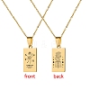 12 Constellation Stainless Steel Tarot Card Engraved Pendant Cable Chain Necklaces PW-WG94DCE-03-1