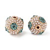 Golden Plated Alloy Rhinestone Beads FIND-E046-14G-02-2