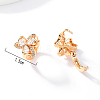 Elegant Brass Pave Clear Cubic Zirconia Clover Hoop Earrings JD9482-5