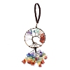 Wire Wrapped Chakra Chips Natural Gemstone Big Pendant Decorations X-HJEW-H057-02D-2