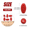 30Pcs Carved Cinnabar Beads CARL-YW0001-01-2