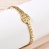 304 Stainless Steel Crystal Rhinestone Hinged Cuff Bangles SA-CBAB92B-20G-5