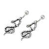 Snake 316 Surgical Stainless Steel Dangle Belly Button Rings EJEW-G416-18D-AS-4