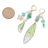 Natural Green Aventurine & Aquamarine & Topaz Jade Leverback Earrings EJEW-TA00591-4