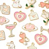 16Pcs 8 Styles Valentine's Day Alloy Enamel Pendants ENAM-FS0001-64-3