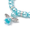 Glass Imitation Pearl Beaded Bracelets BJEW-JB09367-4