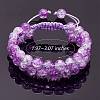 Sparkling Round Glass Braided Bead Bracelet BJEW-SW00082-07-9