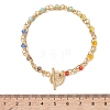304 Stainless Steel Paperclip Chain & Glass Beads Link Chain Multi-strand Bracelets for Women BJEW-JB13557-2