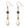 Teardrop Glass Pearl Beads Dangle Earrings with Glass Beads EJEW-JE04619-3