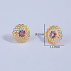 Hollow Flower Brass Stud Earrings OZ6343-4