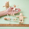 Unfinished Blank Wooden Robot Toys AJEW-TA0001-03-17