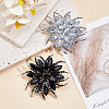 2Pcs 2 Colors Flower Alloy Glass Rhinestone Lapel Pins for Wedding Party JEWB-DR0001-07B-4