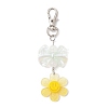 4Pcs Smiling Flower & Bowknot Acrylic Pendant Decorations HJEW-JM03857-3