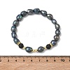 Natural Cultured Freshwater Pearl & Lava Rock Beaded Stretch Bracelets for Women BJEW-JB13714-01-4