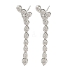 Rack Plating Brass Cubic Zirconia Teardrop Dangle Stud Earrings EJEW-K245-52P-1