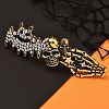 Tibetan Style Alloy Rhinestone Hair Barrettes PHAR-P010-02AG-2