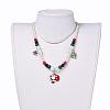 Glass Pearl Beads Pendant Necklaces and Charm Bracelets Jewelry Sets SJEW-JS00959-6