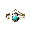 Alloy and Synthetic Turquoise Finger Rings FS-WG19095-03-5