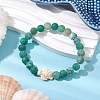 Dyed Natural Weathered Agate Round Beads Stretch Bracelets BJEW-JB11078-05-4