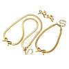 Bowknot 304 Stainless Steel Pendant Necklaces & Charms Bracelets & Stud Earrings Sets SJEW-Z003-03G-4