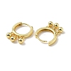 Brass Triple Ball Dangle Hoop Earrings for Women EJEW-A070-12G-2